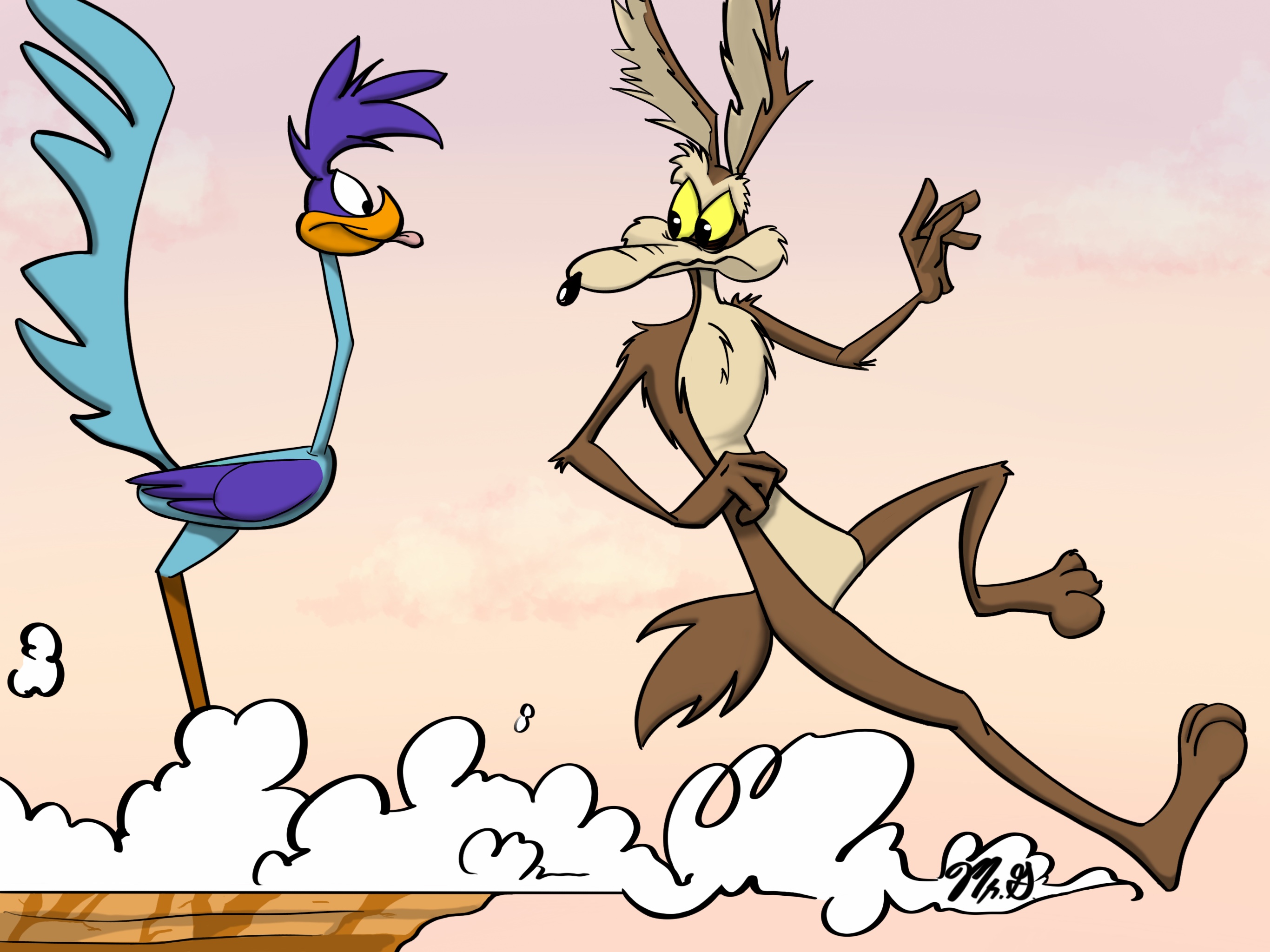 Wile E Coyote and Roadrunner