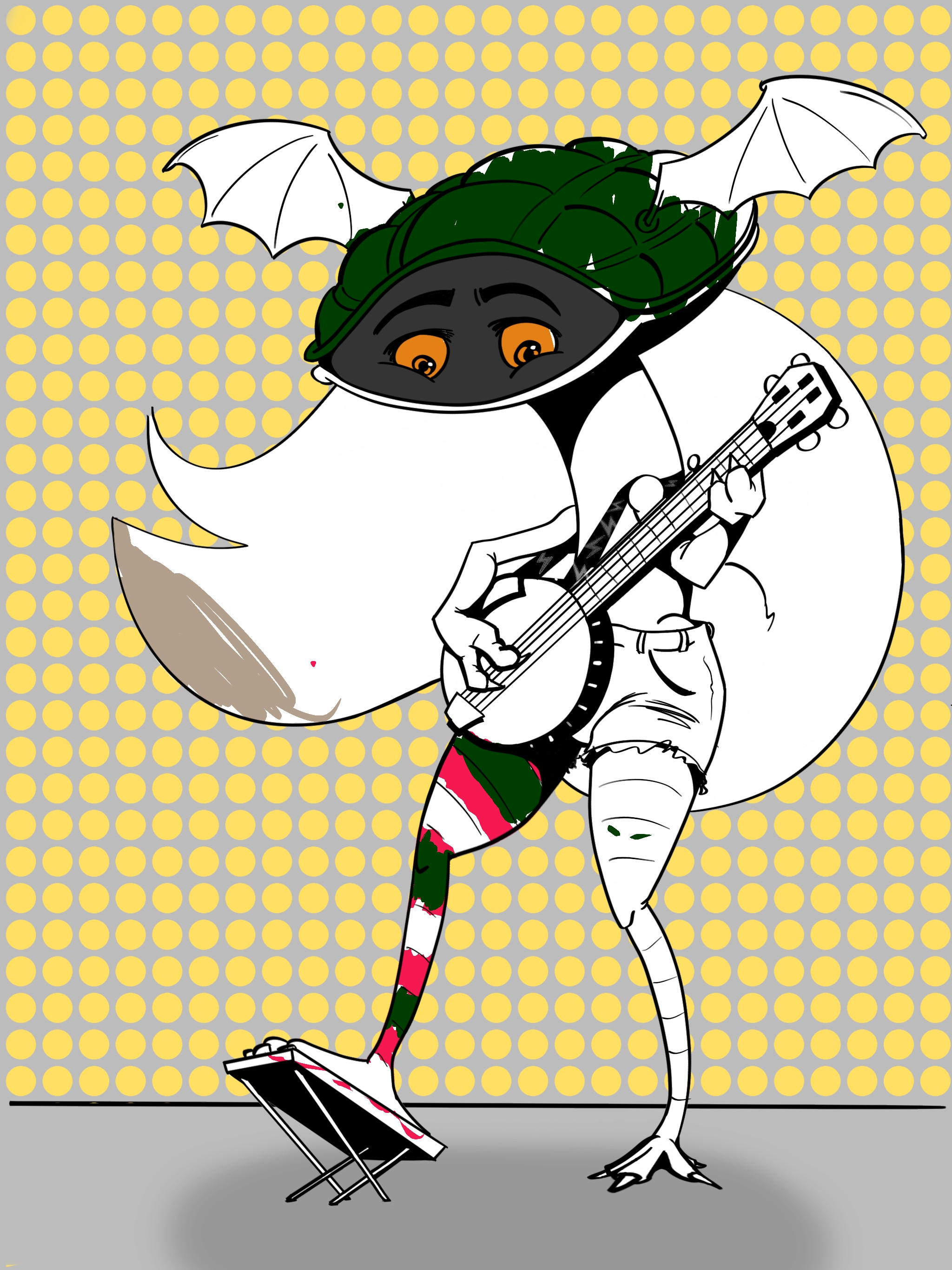 Banjo-Playing Turtle Raptor Ostrich