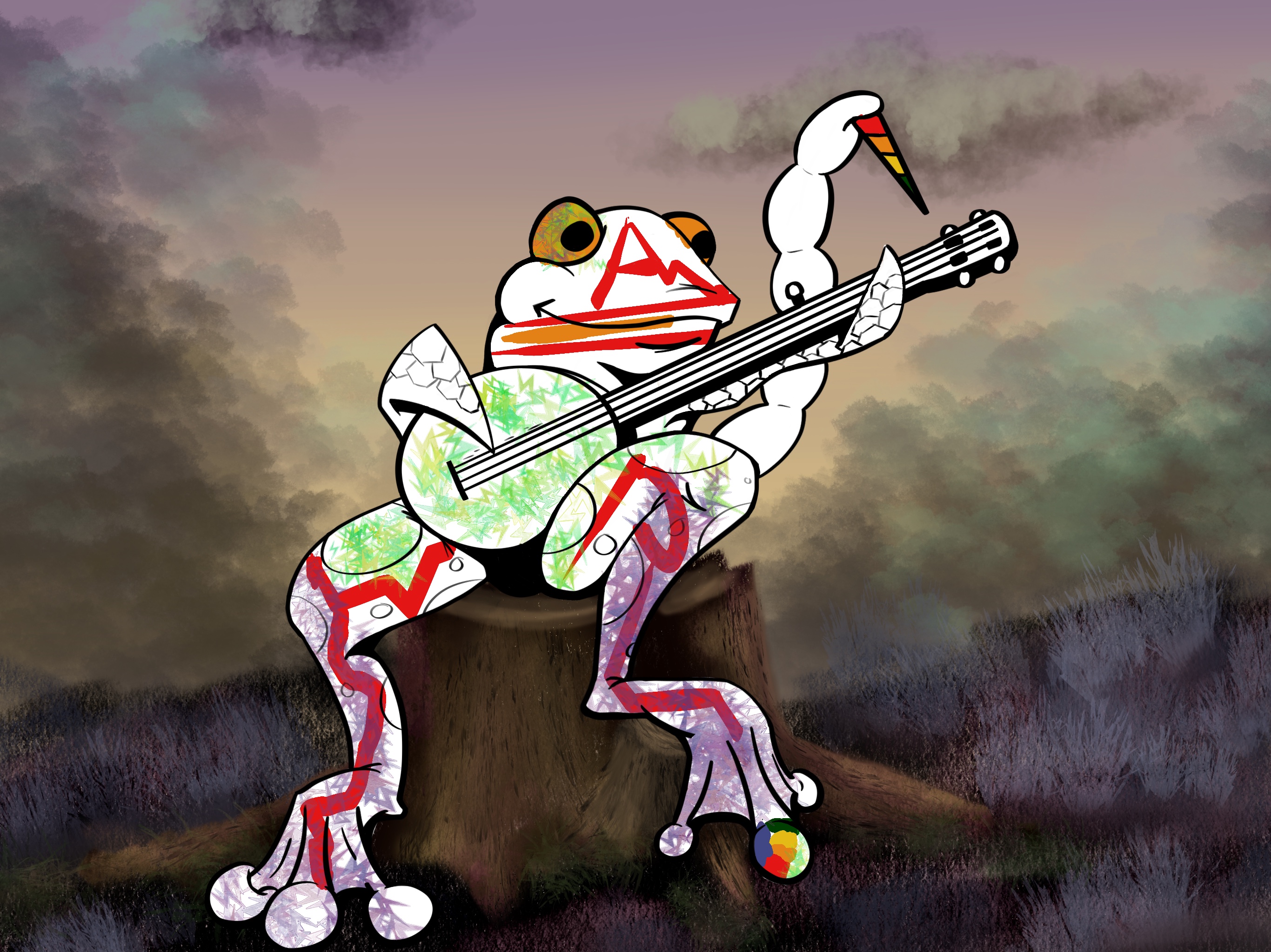 Banjo-Playing Frog Scorpion Turtle