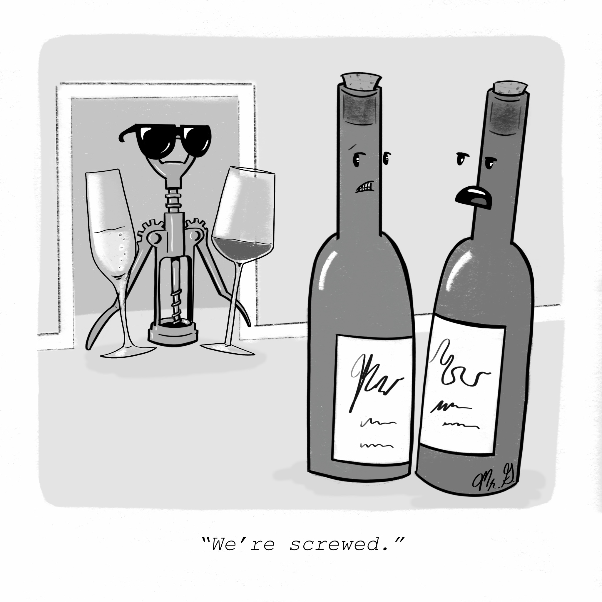 Screwed Wine Bottles